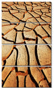 Cracked Brown Drought Land, African Landscape Canvas Print, 28"x48", 4 Panels