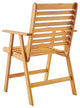 Side Dining Chair and Table Set, Wood, Brown Natural, Modern, Outdoor Patio Cafe