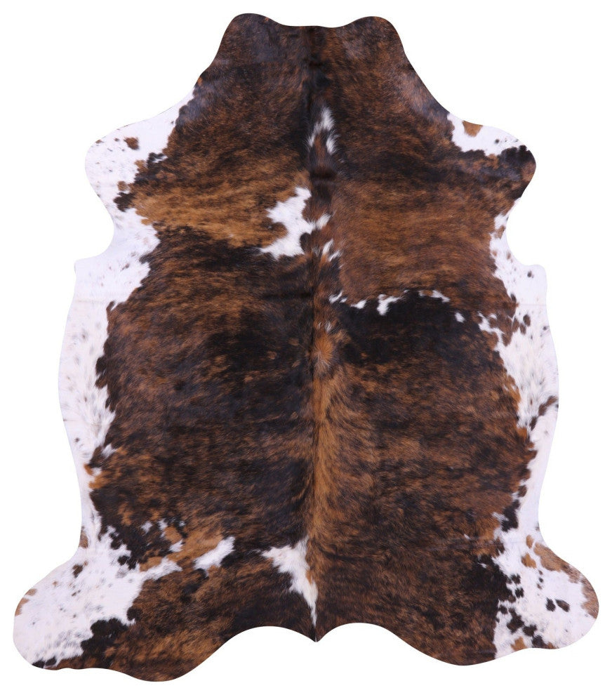 7' 1" X 6' 3" Brindle Natural Cowhide Rug C2243
