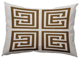 14" x 20" Greek Key Decorative Indoor Pillow, Brown