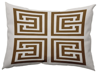 14" x 20" Greek Key Decorative Indoor Pillow, Brown