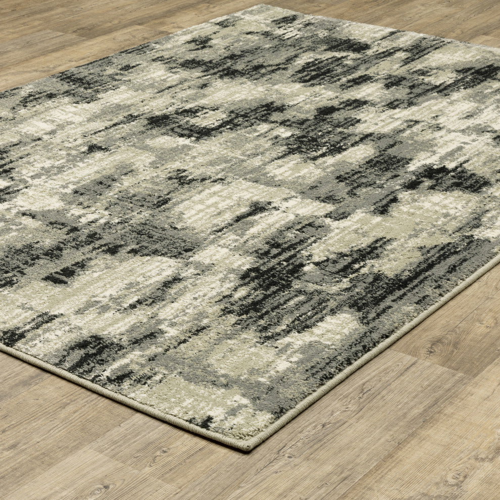Sarasota Charcoaled Indoor Area Rug, Grey, 9'10" x 12'10"
