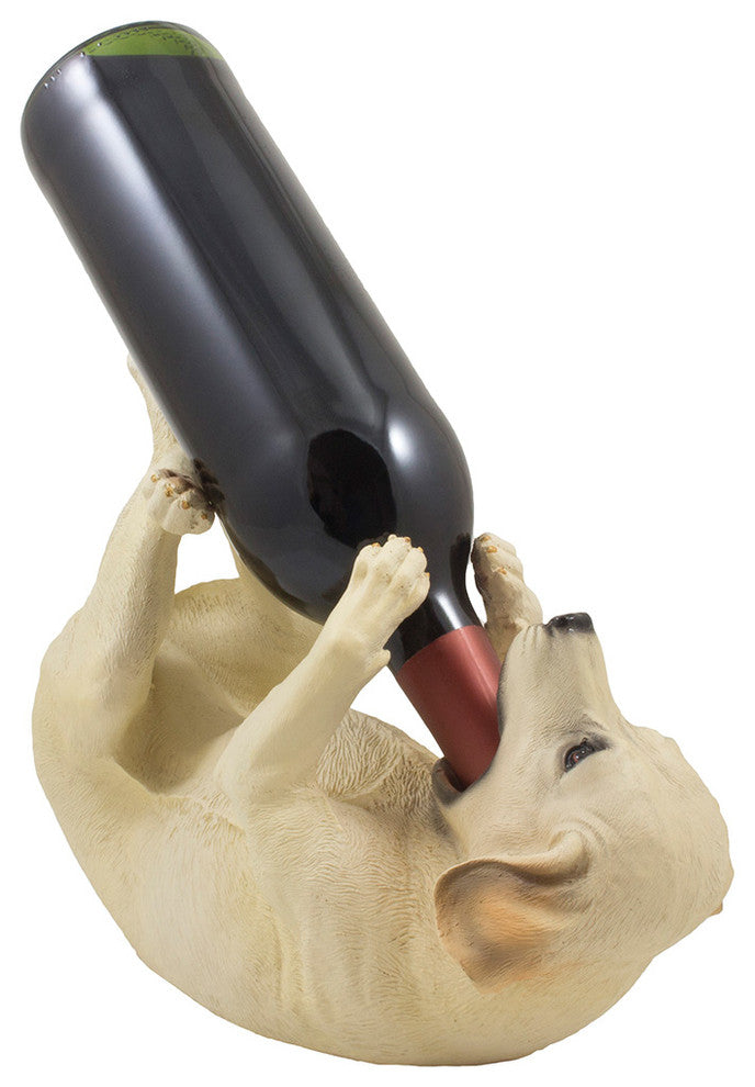 Drinking Labrador Retriever Puppy Dog Decorative Wine Bottle Holder
