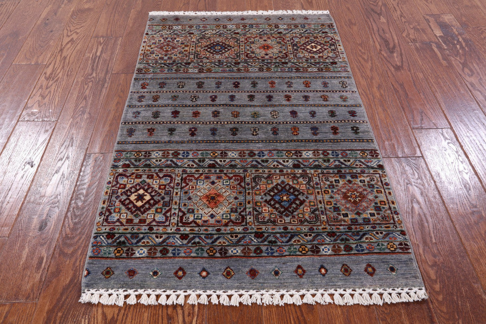 2' 8" X 4' 1" Handmade Khorjin Super Kazak Rug Q11254