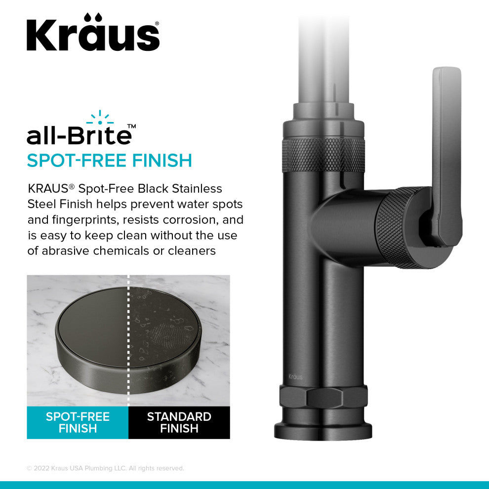 Sellette Pull-Down Kitchen Faucet, Spot Free Black Stainless, Model Kpf-4102sfsb
