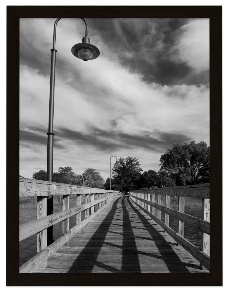 Follow the Lines Rural Landscape Framed Photo Paper Wall Art Prints, Black, 12" X 18"