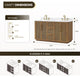 Busan Bath Vanity, Quartz Top No Mirror, Oak Classic Brown, 60", Double Vanity