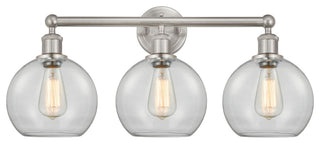 Athens 3-Light 26" Bath Vanity Light, Satin Nickel, Clear