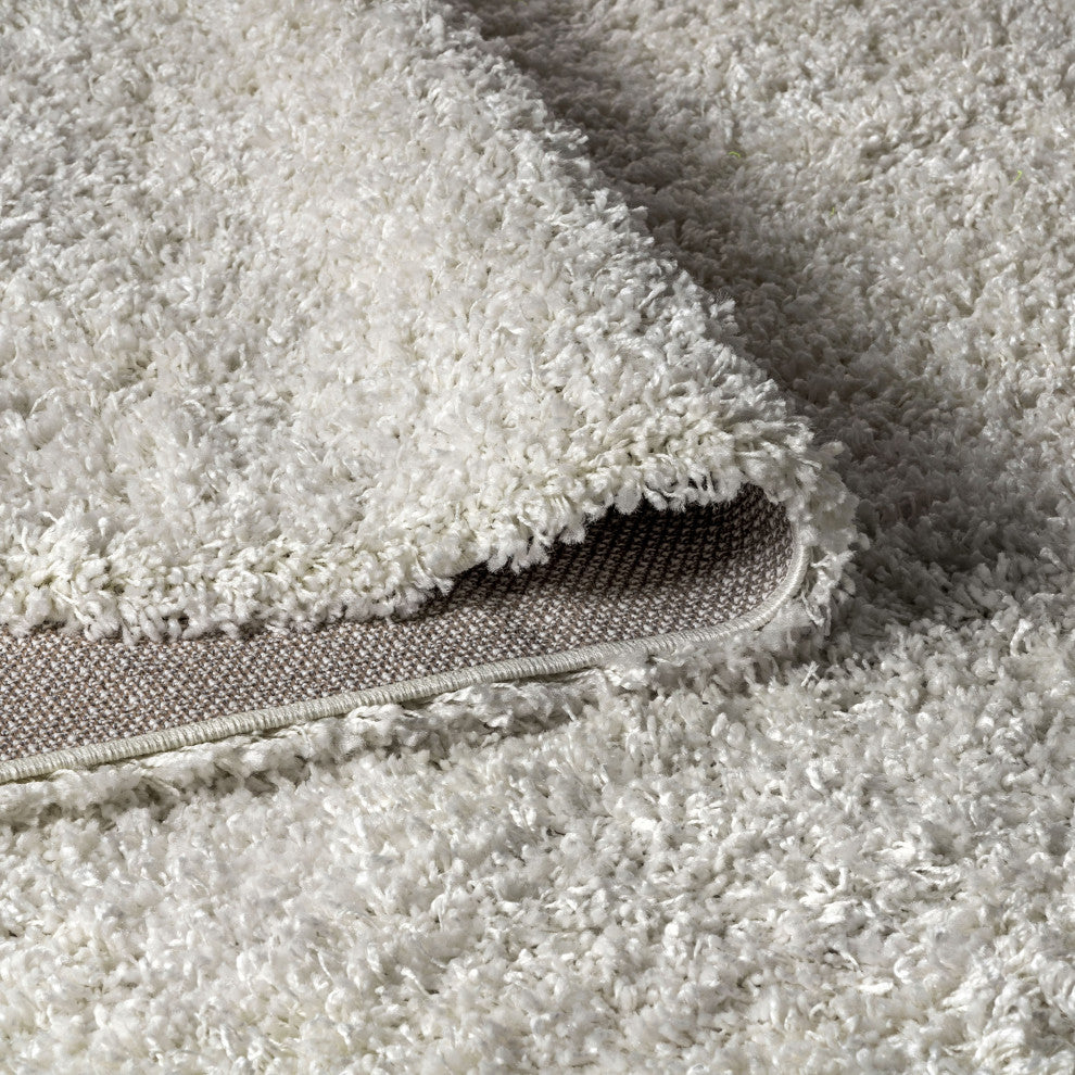Mercer Shag Plush Area Rug, White, 4 X 6