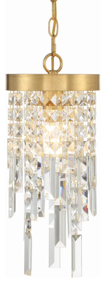 Crystorama Lighting Group WIN-210-CL-MWP Winfield 7"W Crystal - Antique Gold