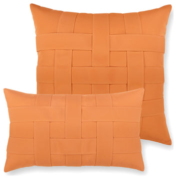 Basketweave Tuscan Lumbar Indoor/Outdoor Performance Pillow, 12"x20"