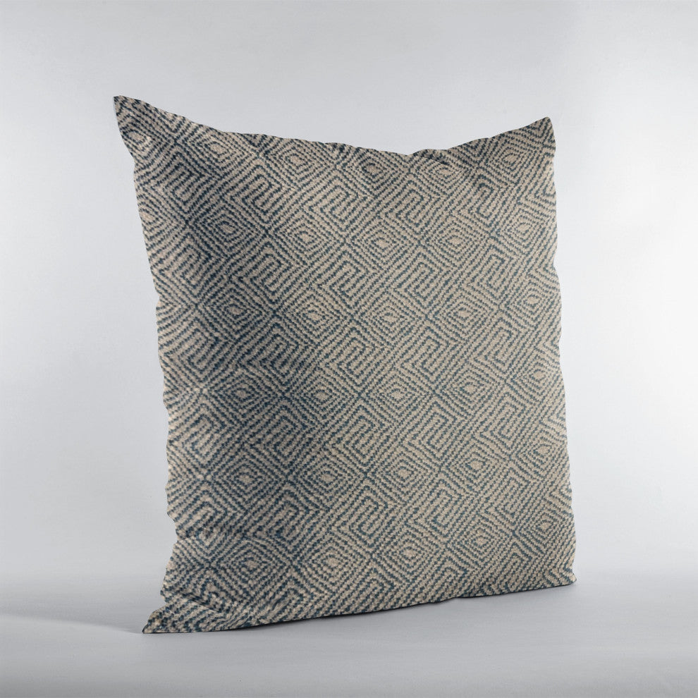 Plutus Blue Gem Plaid Luxury Throw Pillow, 20"x36"