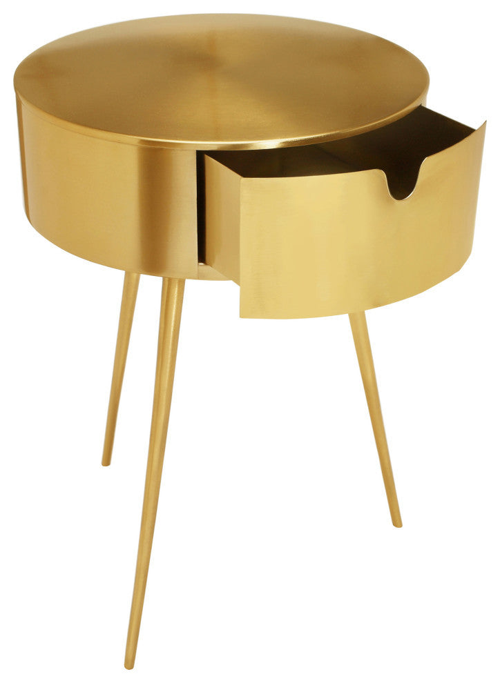 Bali Metal Side Table/Nightstand, Gold