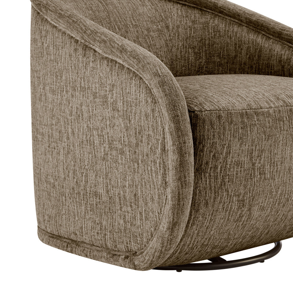 Margareth Fabric Swivel Accent Arm Chair, Pasadena Taupe