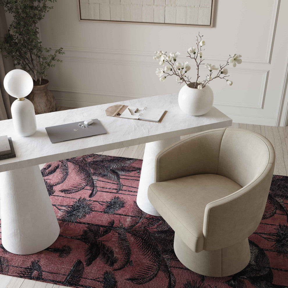 Kristen Rolling Desk Chair, Taupe