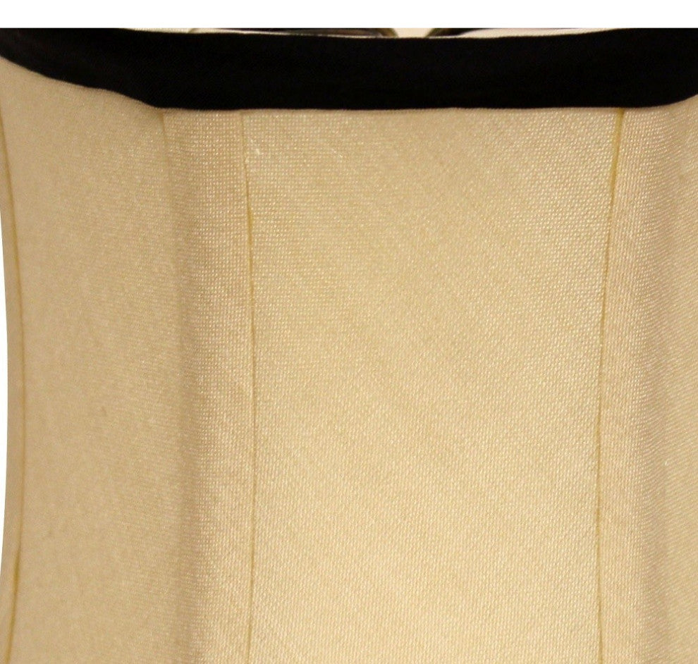 12" White Empire Hardback Slanted Broadcloth Lampshade UF