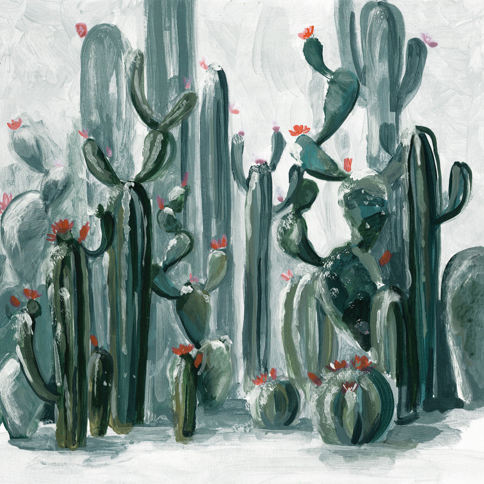 "Cactus Garden I" Painting Print on Wrapped Canvas, 48"x48"
