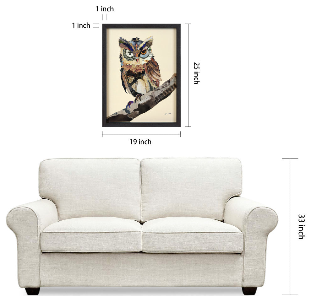 The Wisest Owl Dimensional Collage Wall Art Under Glass