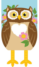 Double Applique Owl Polyester Garden Flag