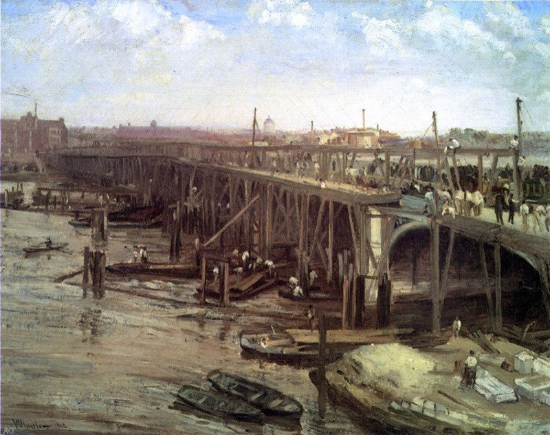 James McNeill Whistler The Last of Old Westminster Gallery Wrapped Canvas Print