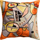 Kandinsky Symphony III Orange Pillow Cover Handembroidered Art Silk 18x18"