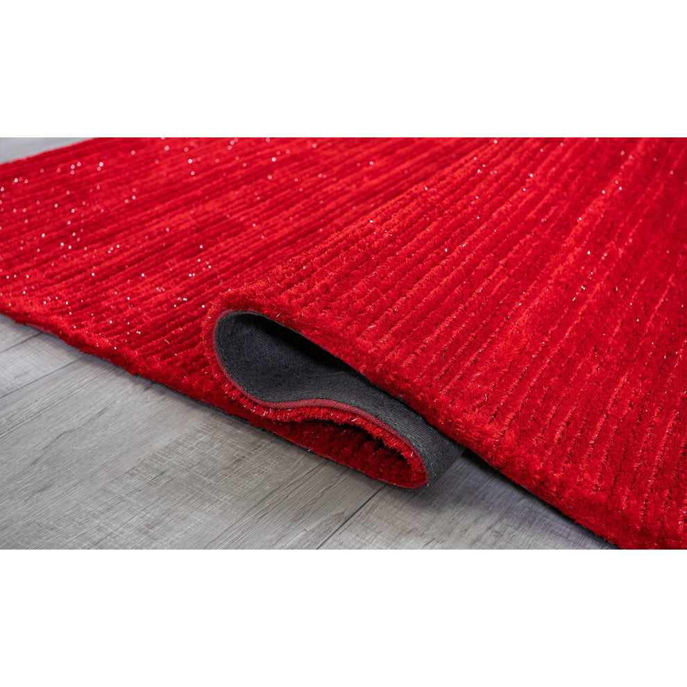 8" x 10" Red Modern Shimmery Area Rug