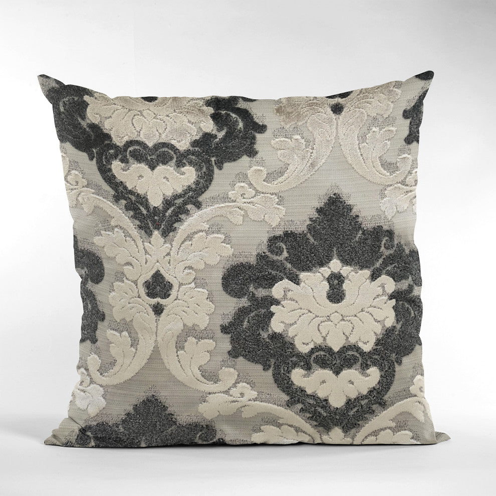 Leilani Fleurs Luxury Throw Pillow in Blue and Beige Tones, 16"x16"