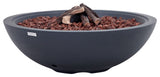 Rose Bowl Round Dark Grey Concrete 48" Propane Fire Bowl