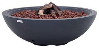 Rose Bowl Round Dark Grey Concrete 48" Propane Fire Bowl