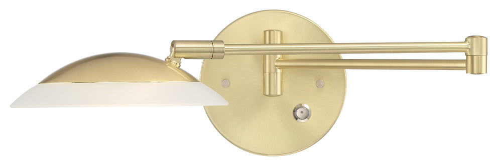 Meran Turbo Swing-Arm Lamp, Satin Brass