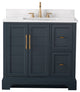 Vanity Art Bathroom Vanity With Sink & Top, Vintage Spruce Blue, 36", Engineered Marble