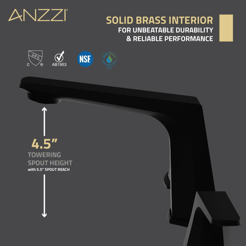 2-Handle 3-Hole Widespread Bathroom Faucet, Matte Black