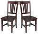 Set of Two San Remo Slat Back Chairs, Rich Mocha