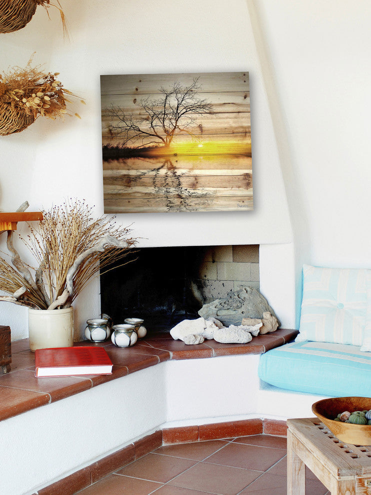 "Killaloe" UV Ink Print on Natural Pine Wood, 40"x40"