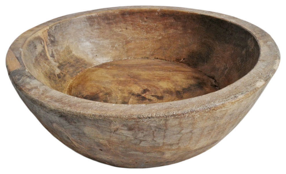 Consigned India Teak Wood Bowl