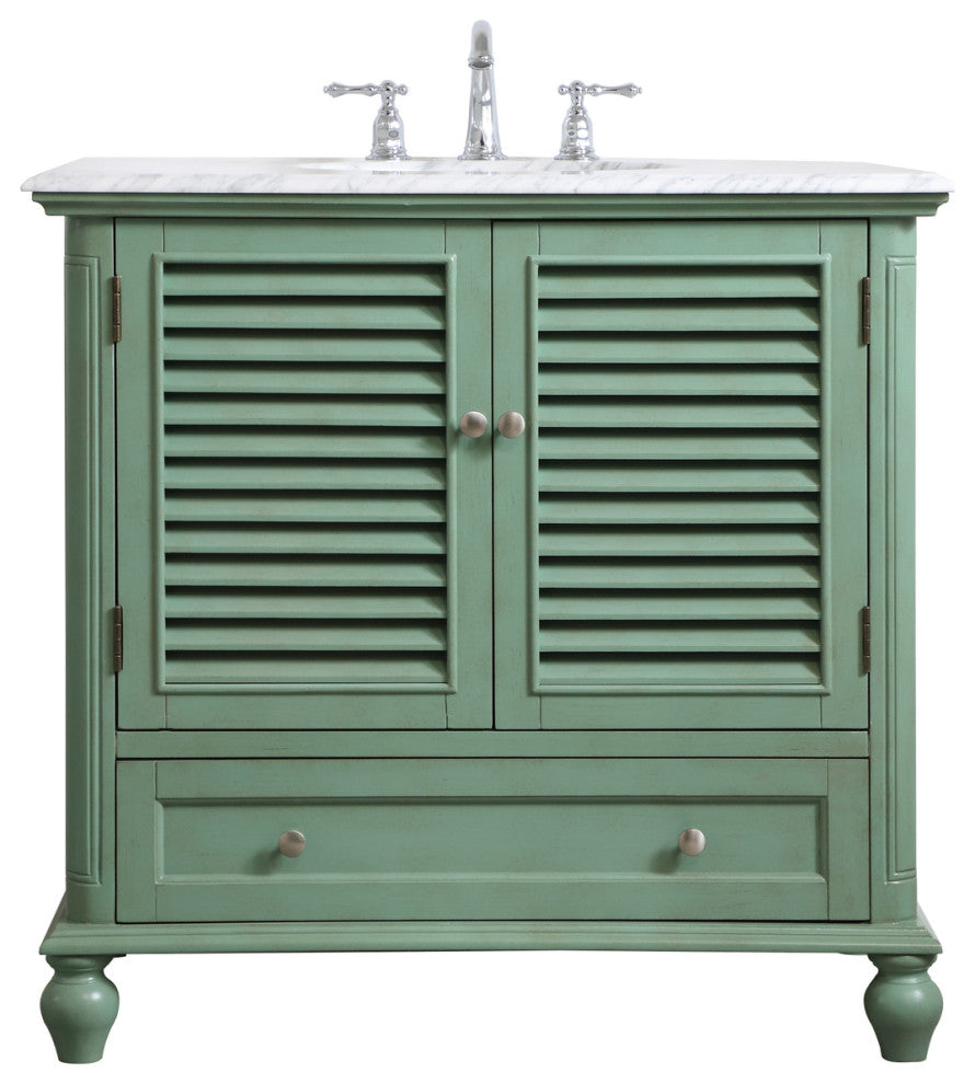 Home Living Single Bathroom Vanity, Vintage Mint, 36"