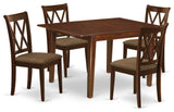 5Pc Dining Set, Rectangle Table, Butterfly Leaf, Mahogany Finish