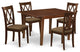 5Pc Dining Set, Rectangle Table, Butterfly Leaf, Mahogany Finish