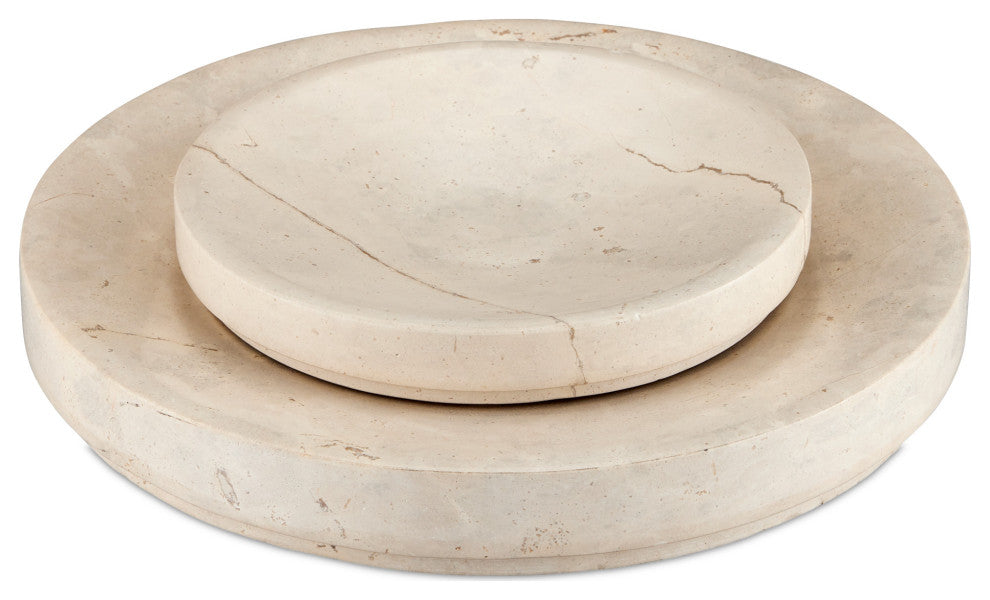 Grecco Marble Low Bowl, 2-Piece Set