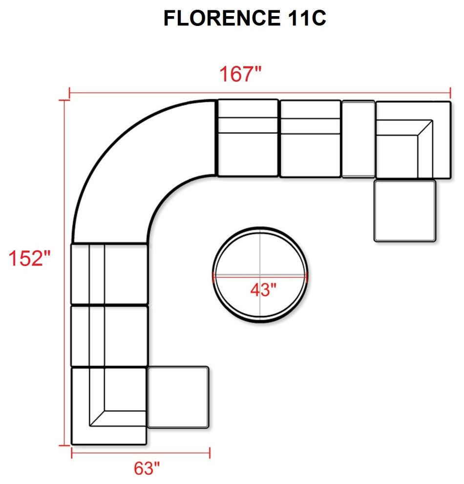 Florence 11 Piece Outdoor Wicker Patio Furniture Set 11c