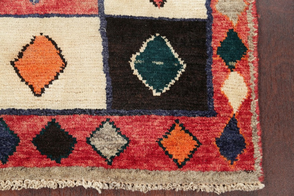 Consigned, Traditional Gabbeh Hand-Knotted Oriental Area Rug Persian, 4'5"X2'11"