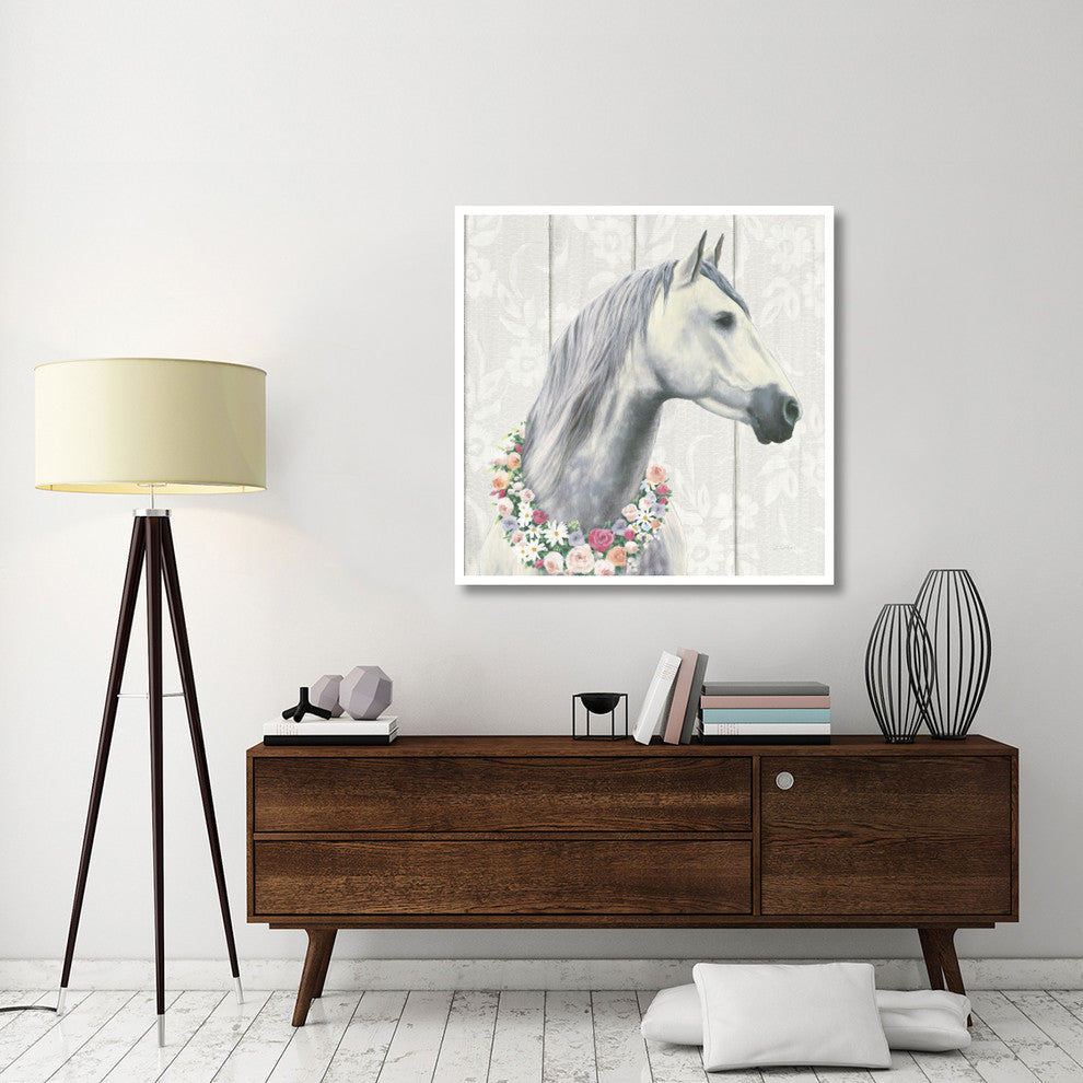 "Spirit Stallion I on Wood" Digital Paper Print by James Wiens, 42"x42"