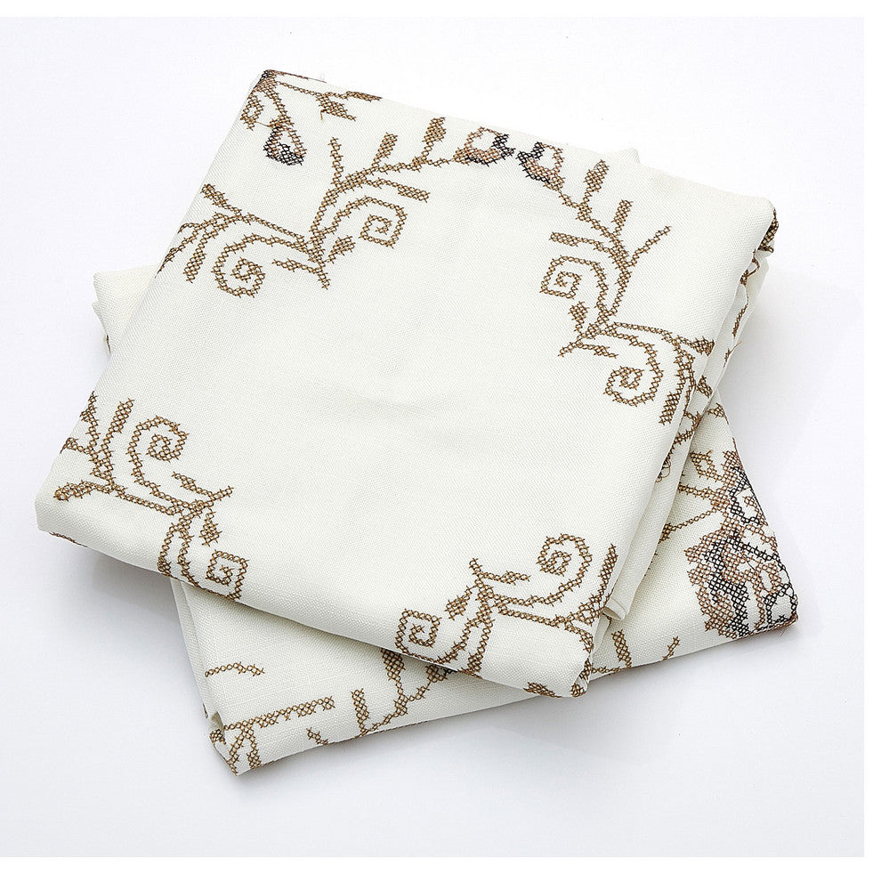Rose Embroidery 2 Piece Pillow Cover Set, 20" X 20", Taupe