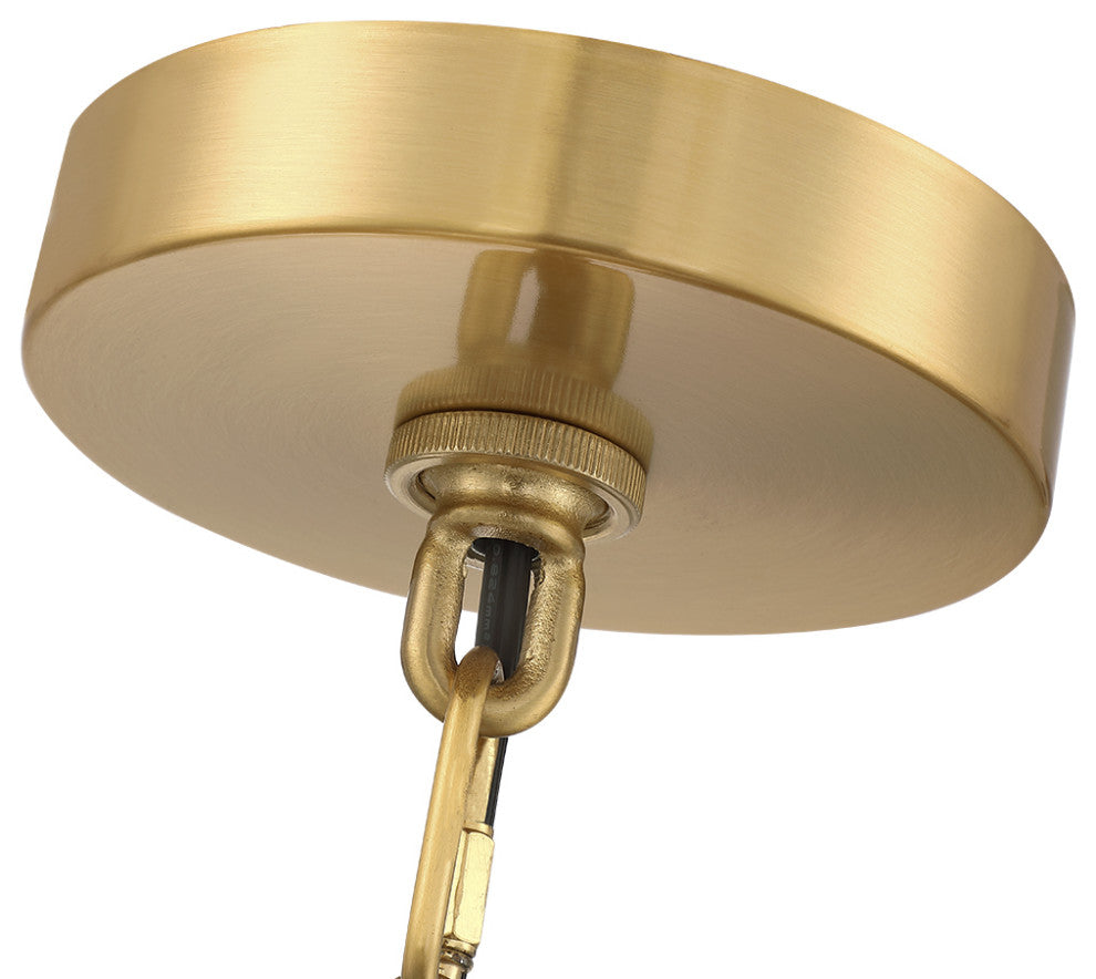 22" W 4 Light Bohemian Bamboo Chandelier With Brass Canopy