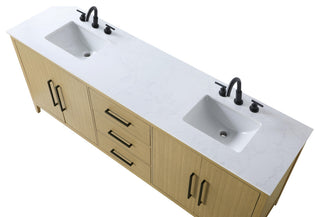 Home Living 84" Double Bathroom Vanity, Honey Brown