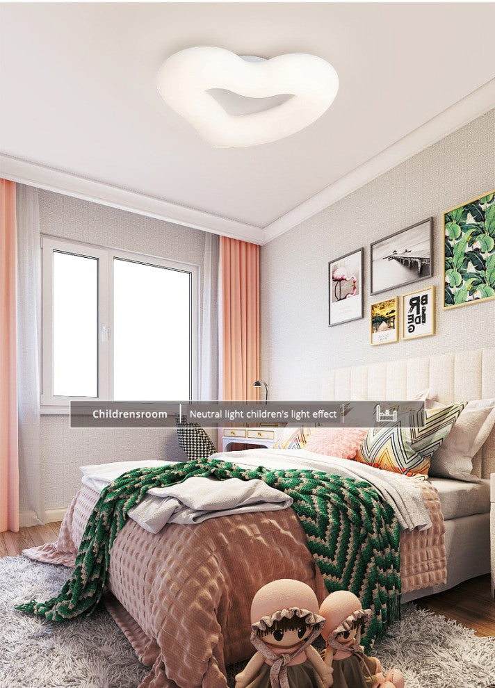 Haacht | Modern Heart-Shaped LED Ceiling Light for kids room, White, L13.0xh3.5"