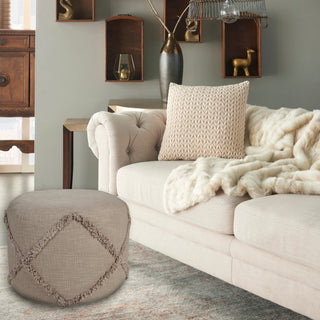 Solid Textured Decorative Diamond Pouf Ottoman