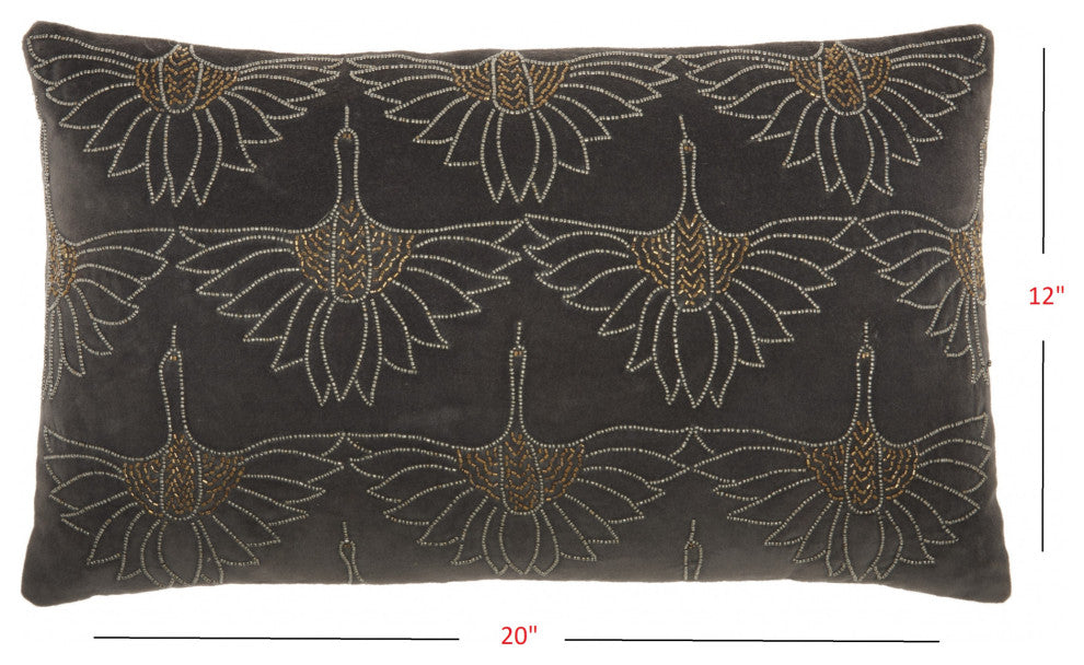 Brilliant Dark Gray lumbar Pillow