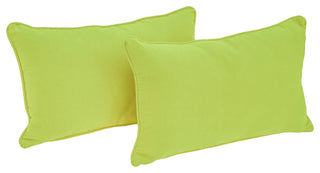 20"X12" Double-Corded Solid Twill Back Support Pillows, Set of 2, Mojito Lime