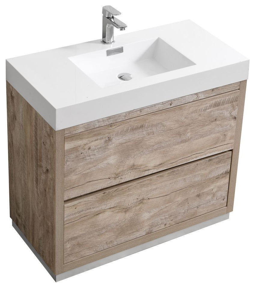 Bliss 36" Free Standing Bathroom Vanity, Nature Wood